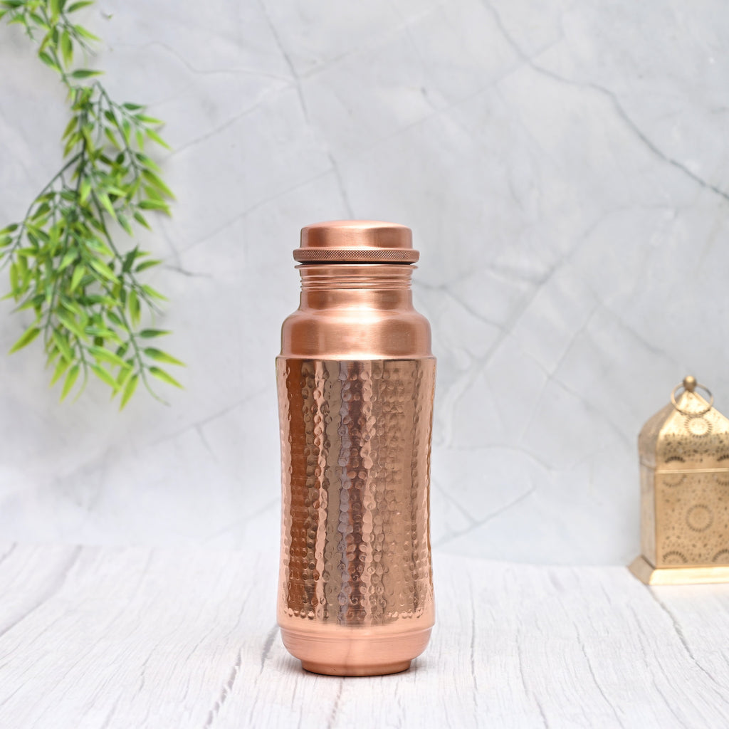 Pure Copper Jumbo Water Bottle (1300ML) | Mid-Hammered Ayurvedic Design | Handcrafted, Leak-Proof & Sustainable