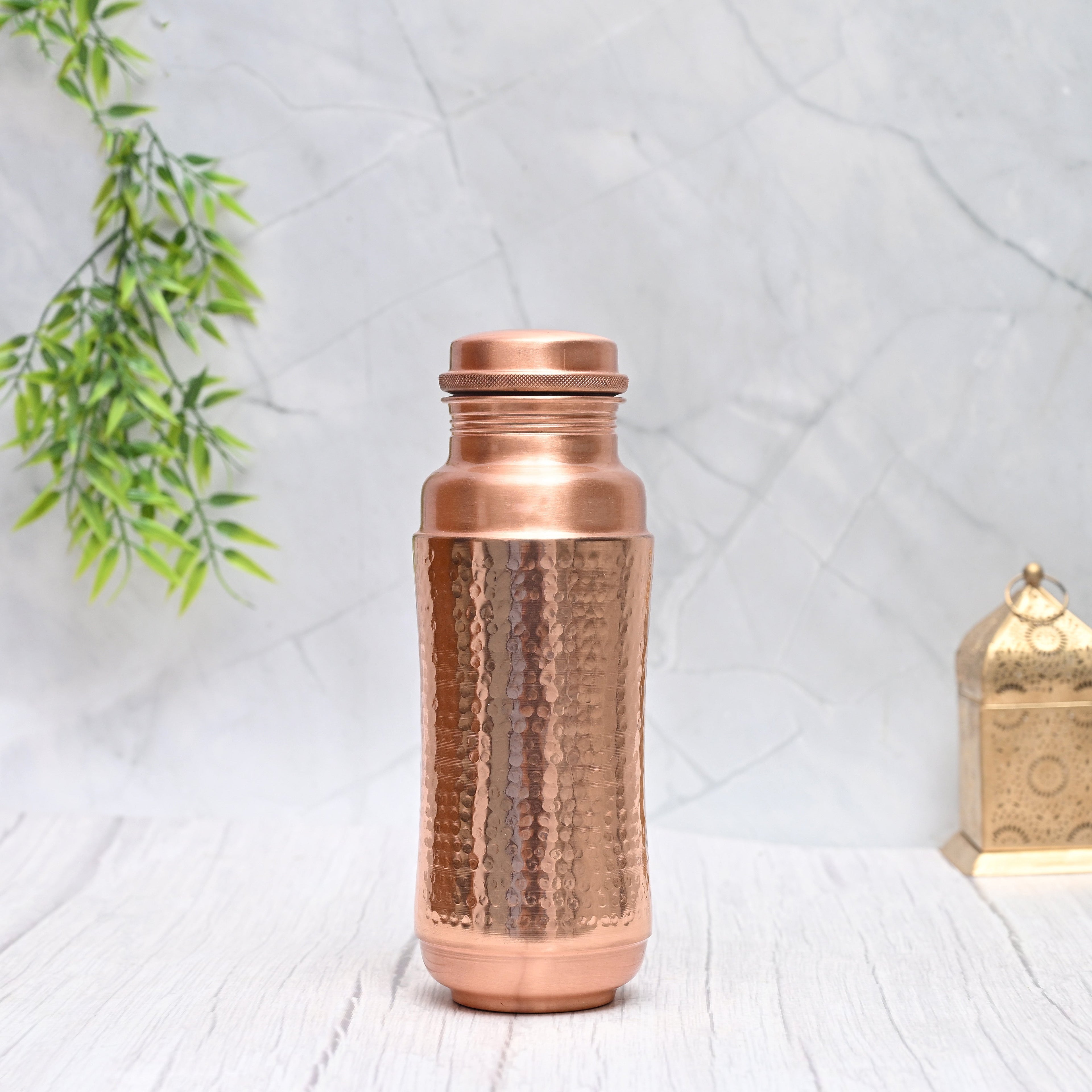 Pure Copper Jumbo Water Bottle (1300ML) | Mid-Hammered Ayurvedic Design | Handcrafted, Leak-Proof & Sustainable