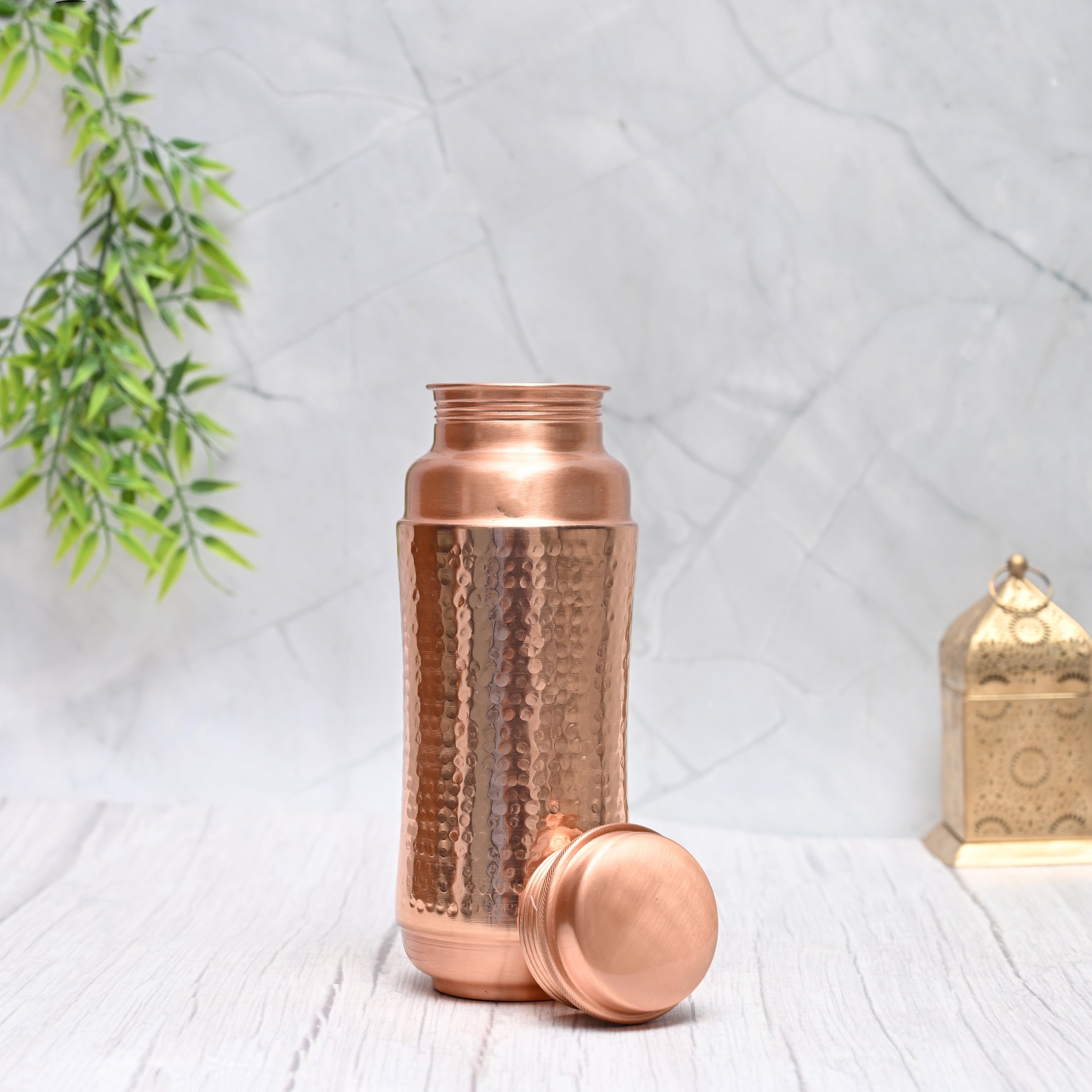 Pure Copper Jumbo Water Bottle (1300ML) | Mid-Hammered Ayurvedic Design | Handcrafted, Leak-Proof & Sustainable